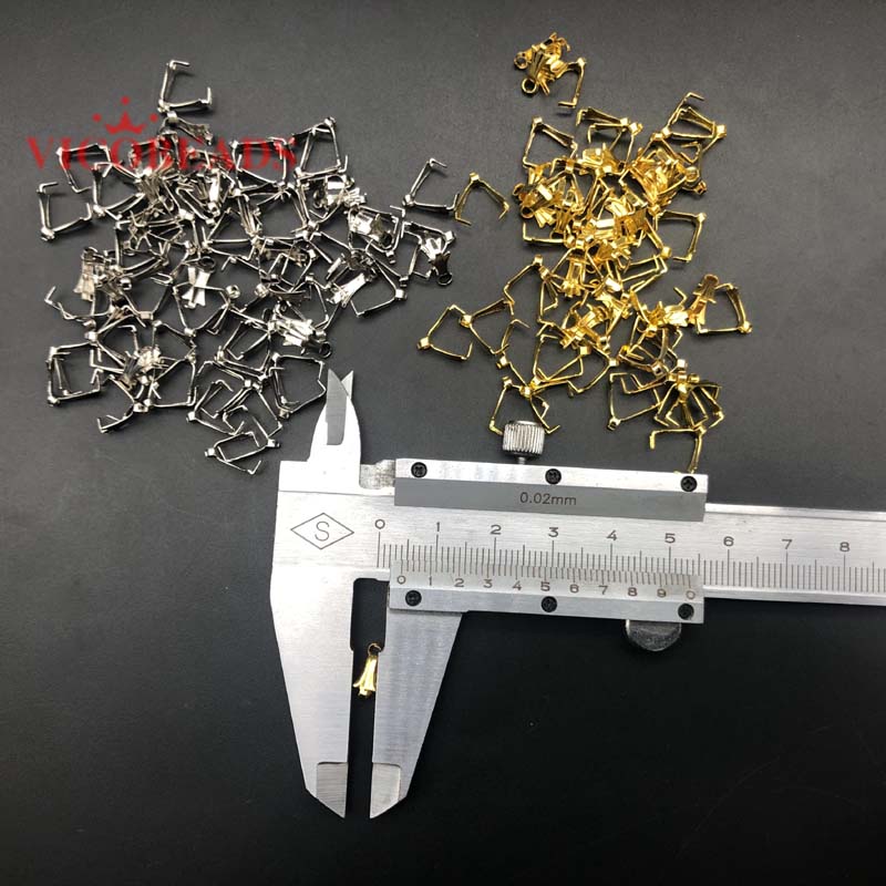 200PCS/LOT Pendant Clip Clasp Pinch Bail Pendant Connectors Bail Beads Jewelry Findings DIY Jewelry Accessories