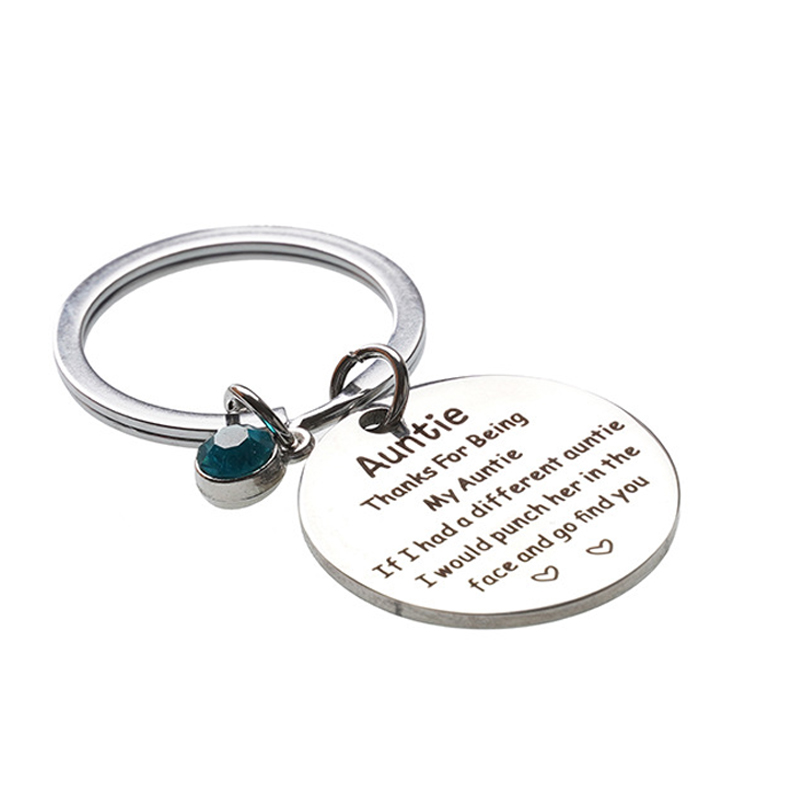Aunt Niece Keychain With Birthstone Aunt Keychain Thank You for Being My Auntie Mothers Day Gifts for Aunt from Niece Nephew