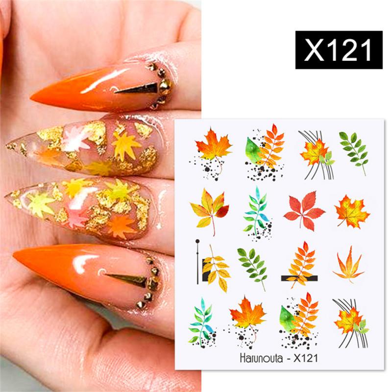 Spring Water Nail Decal And Sticker Flower Leaf Tree Green Simple Summer DIY For Manicuring Nail Art Watermark
