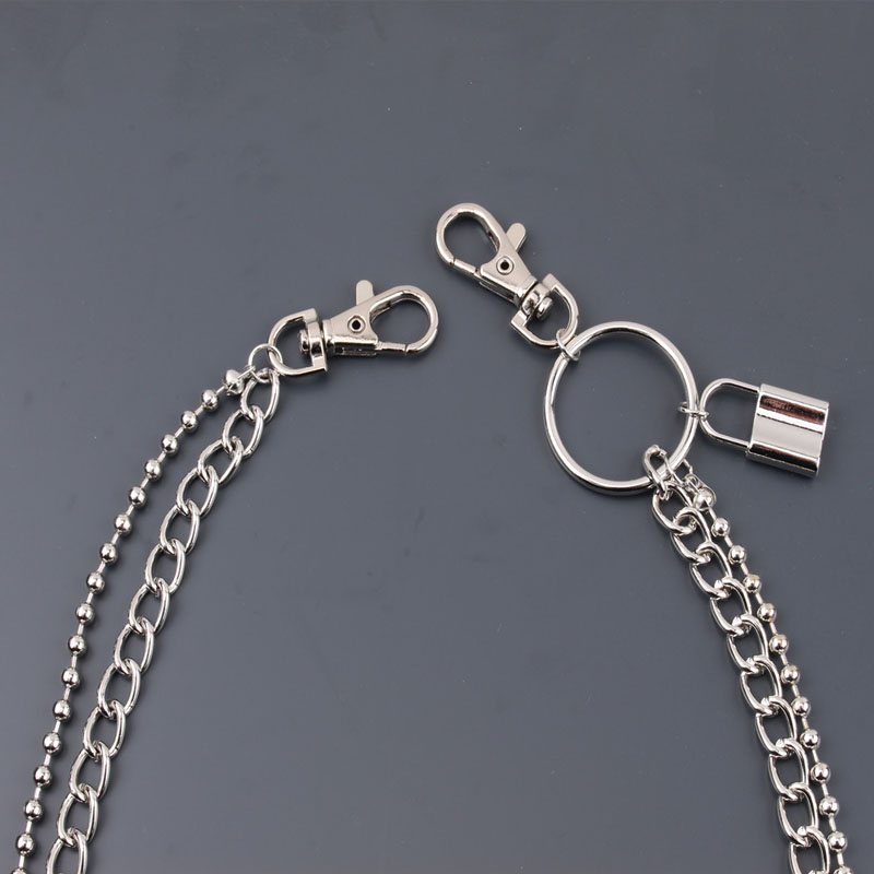 Punk Steet Keychains Trouser Chain Women Men Lock Star pendant Accessories Choice Rock Goth Waist Belt Chain On Jeans Jewerly