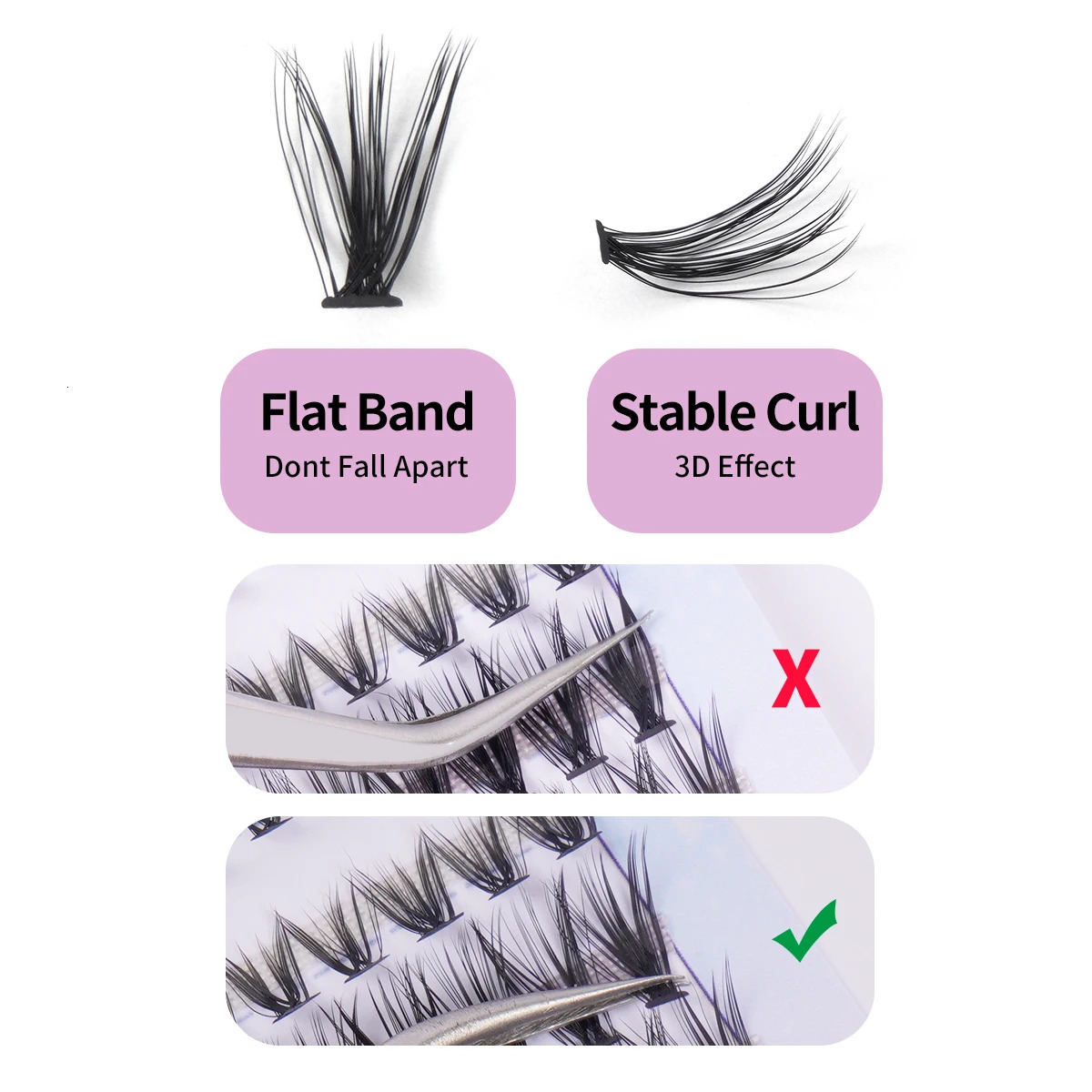 280 Pcs Cluster Lashes 40P 30P Fishtail Type Grafted Eyelashes 8~16mm Natural Vivid Eye Makeup Lashes Extension Individual Lash 240624