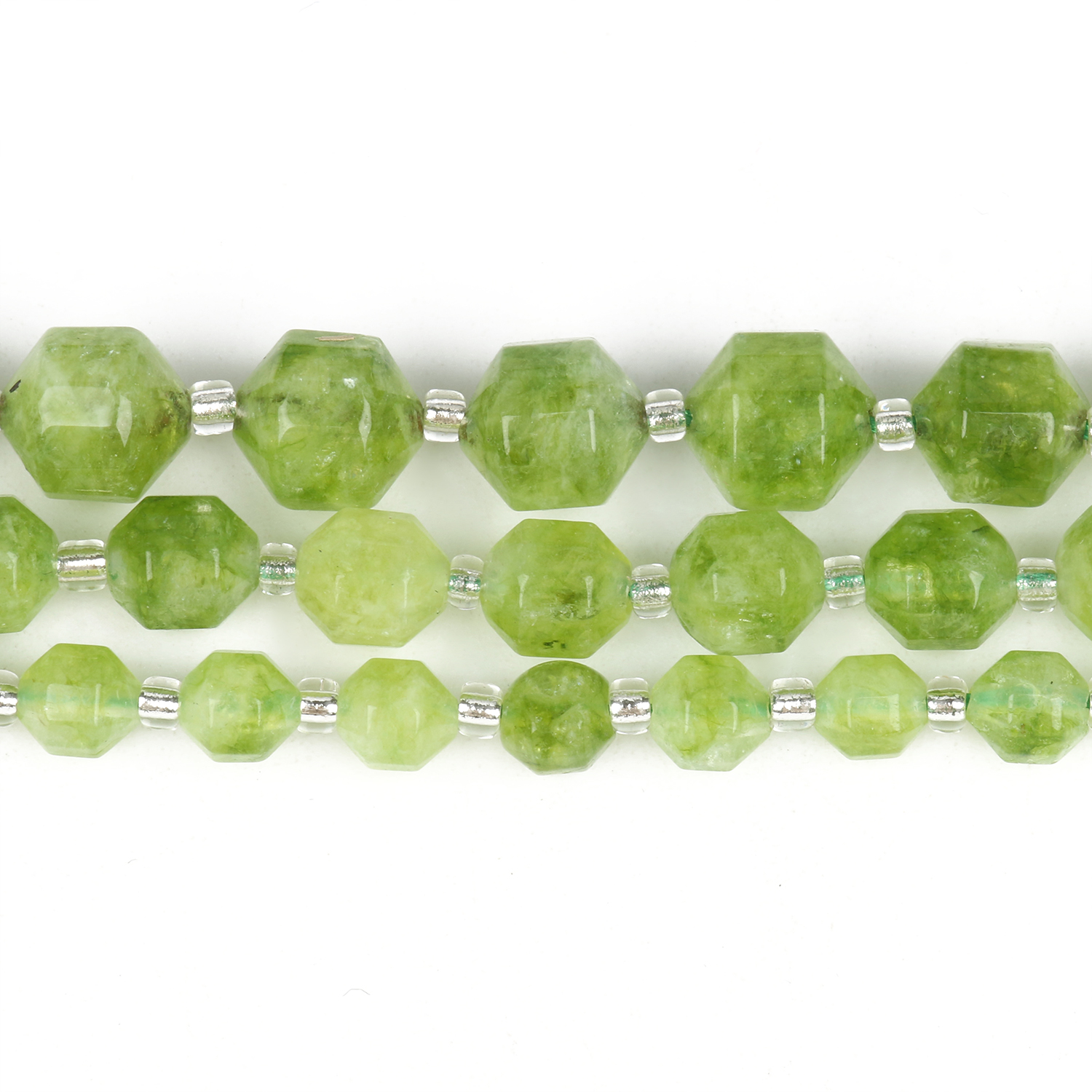 Natural Stone Faceted Green Peridots Crystal Stone Round Loose Spacer Beads For Jewelry Making Diy Handmade Bracelet Accessories
