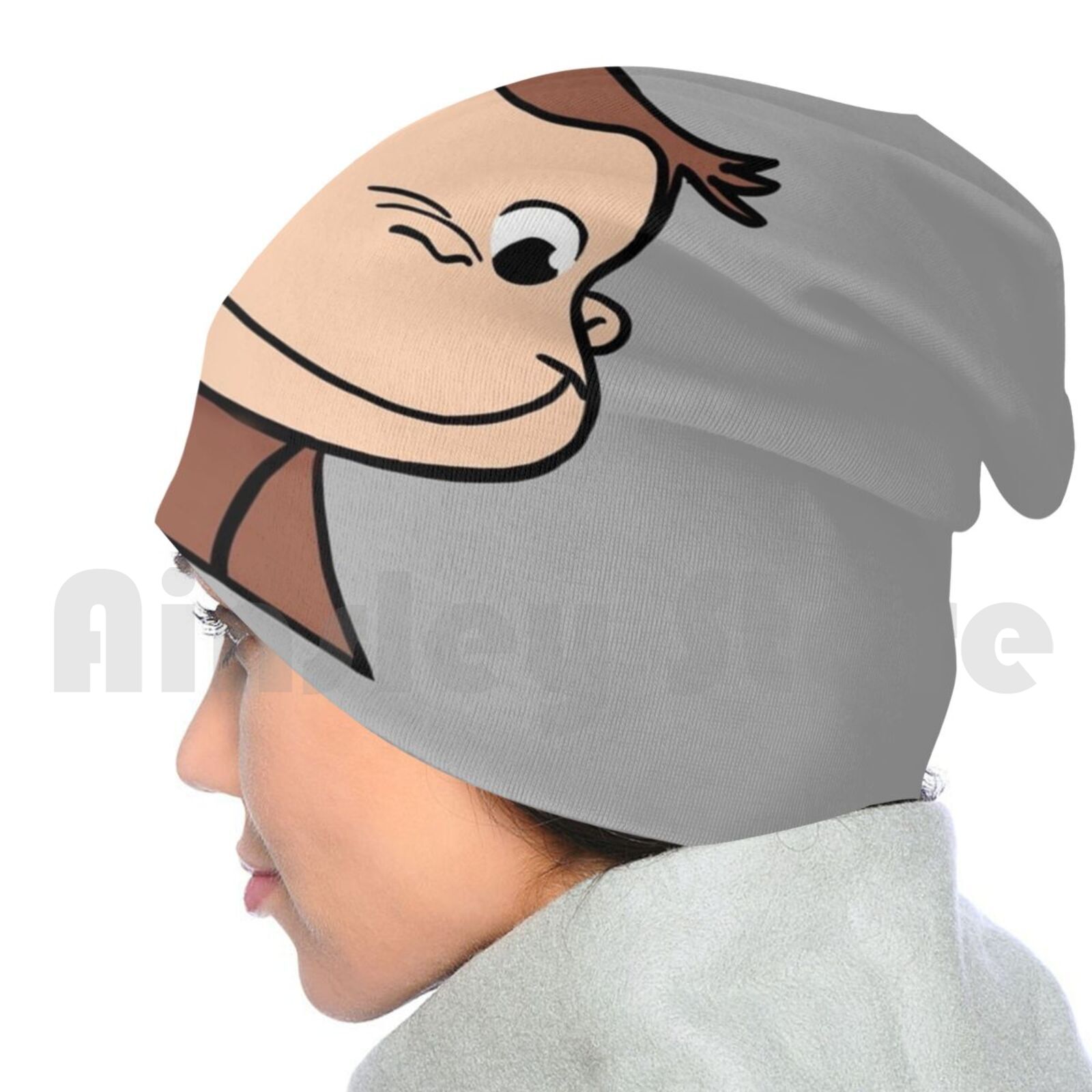 Curious George Beanies Pullover Cap Comfortable Cute Brown Monkey Curious George Beige Pbs Kids Children Girls Daisy