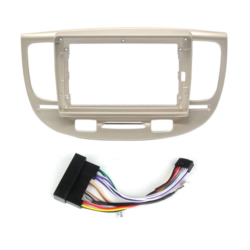 Car Radio Fascia Frame For Kia Rio2 Rio 2 2005 2006 2007 2008 2009 - 2011 Optional Cable Dash Fitting Panel Kit For 9inch