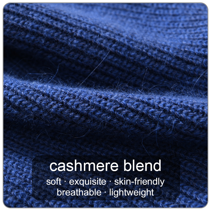 Jxwatcher Winter Hat for Women Cashmere Knitted Beanies Pure Color Warm Wool Soft New Style Double Layer Warm Skullies