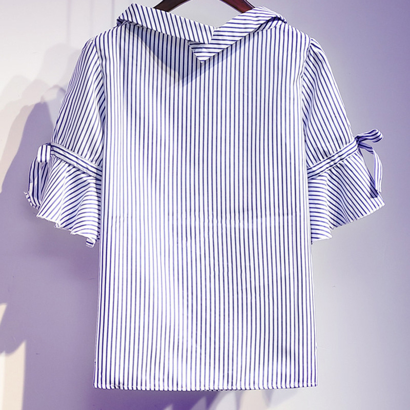 Summer Women's Clothing Two Piece Set Short Sleeve Stripe Blouse Tops And Wide Leg Pants Metching Set Outfit Plus Size Slim Suit