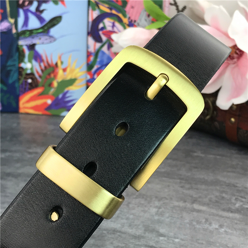 Vintage Brass Belt Buckle Genuine Leather Belt Male Ceinture Yellow Belt Cowboy Jeans Men' Belt Long 130cm Waist Belt MBT0006