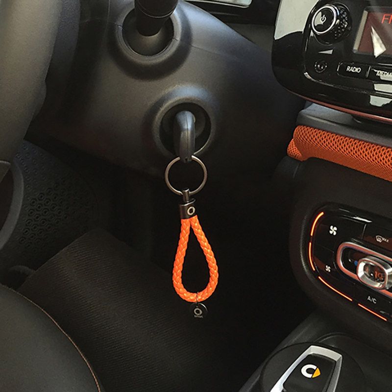 car keychain hand-woven car logo key chain key ring car key ring ring bracket for Mercedes Smart Fortwo Forfour 453 451 450