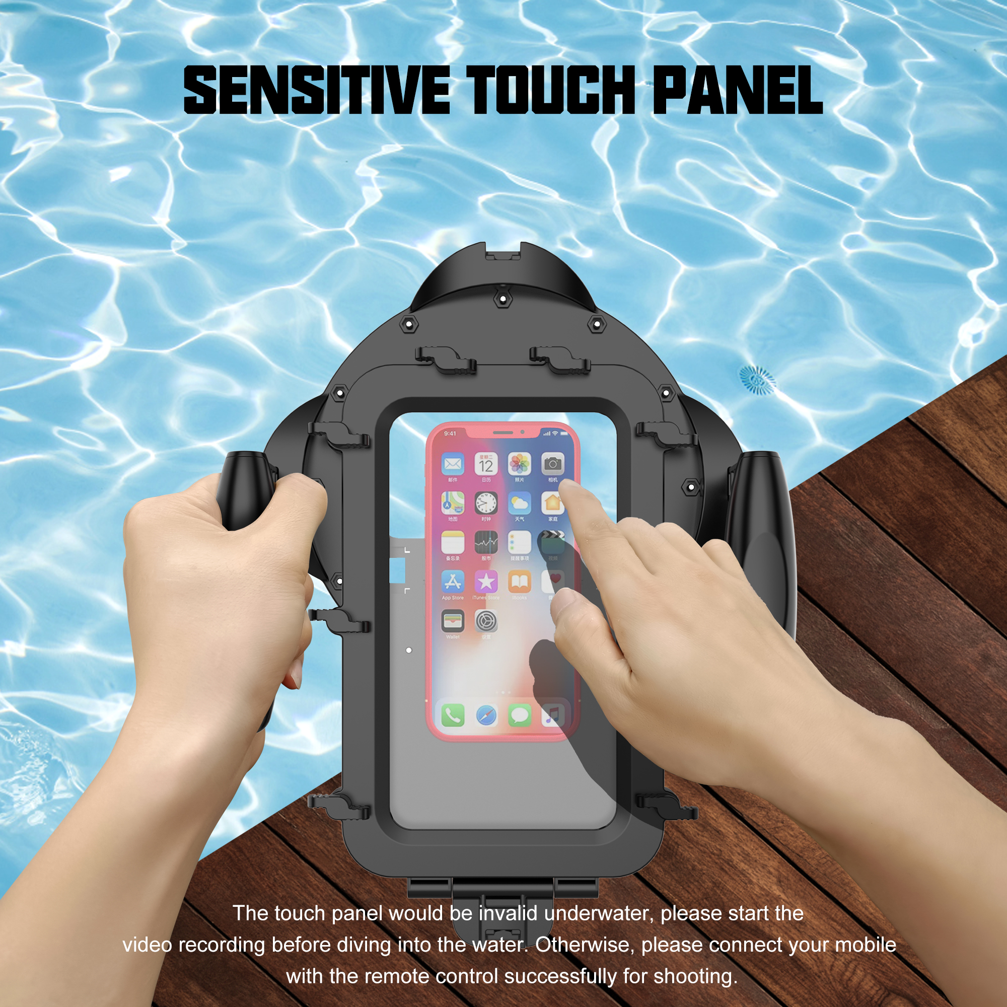 Waterproof Dome Diving Case for iPhone for iPhone Underwater Swimming Dome Port Fit for Any Smart Phone Size from 4.5-7.0 Inches