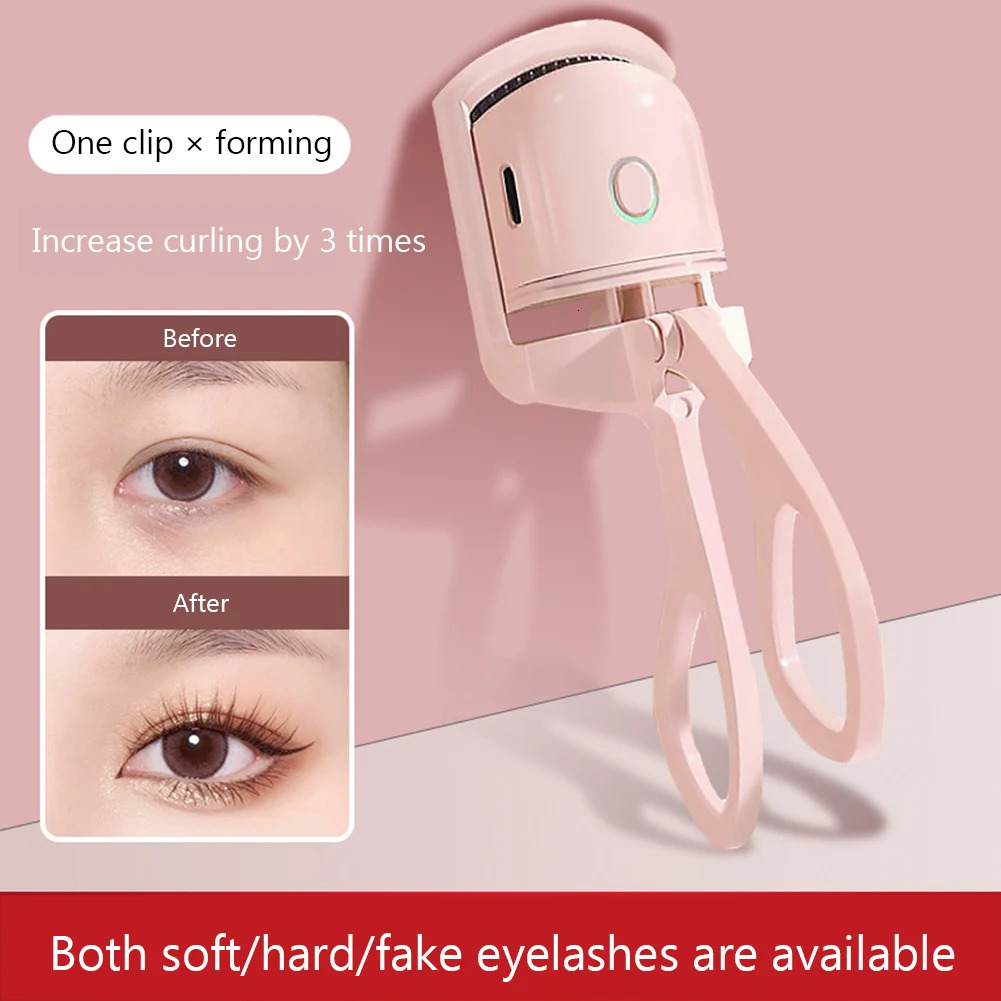 Electric Heated Eyelash Curler Eyelashes Curls Thermal Eyelash Curler USB Rechargeable Mini Long Lasting Makeup Tool Beauty Tool 240621