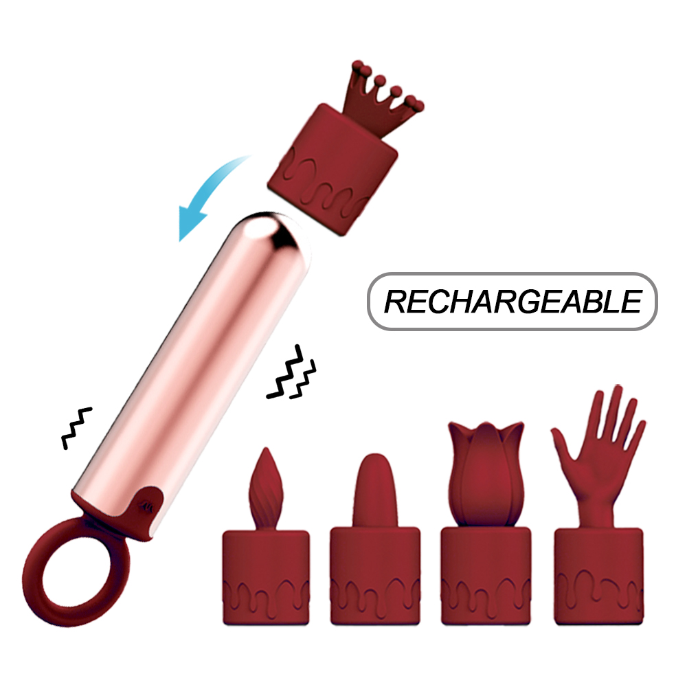 Mini Powerful Bullet Vibrator for Women 5 in 1 Stick USB Rechargeable Nipple Stimulator Clit Waterproof Vibrating Adult Toys