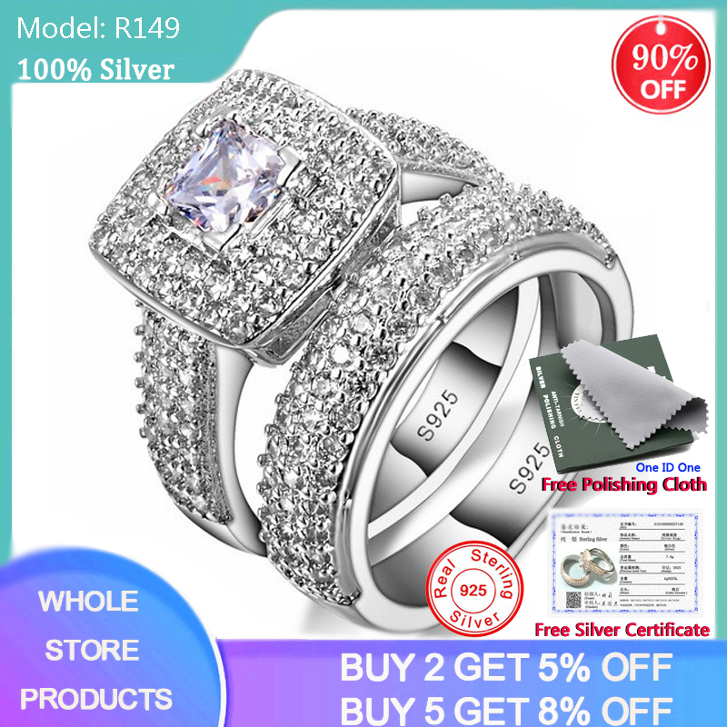 LMNZB Luxury Genuine Tibetan Silver Wedding Band Eternity Rings For Women Best Gift For Women Wholesale Lots Bulk Jewelry