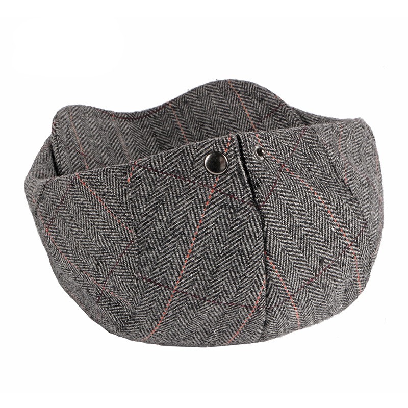 Men's Hats Autumn Winter British Western Style Striped Berets Caps Warm Wool Advanced Flat Ivy Cap Vintage Beret for Men