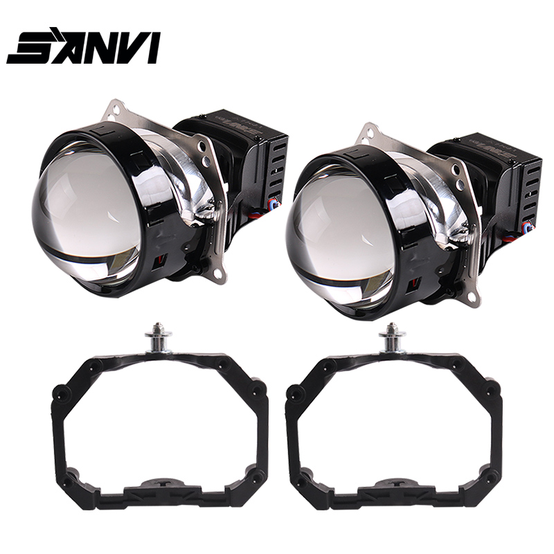 SANVI 2PCS 47W 5500K Bi LED Projector Lens Headlight for Audi Q7 Q5 With AFS Framework Car Ligth Accessories