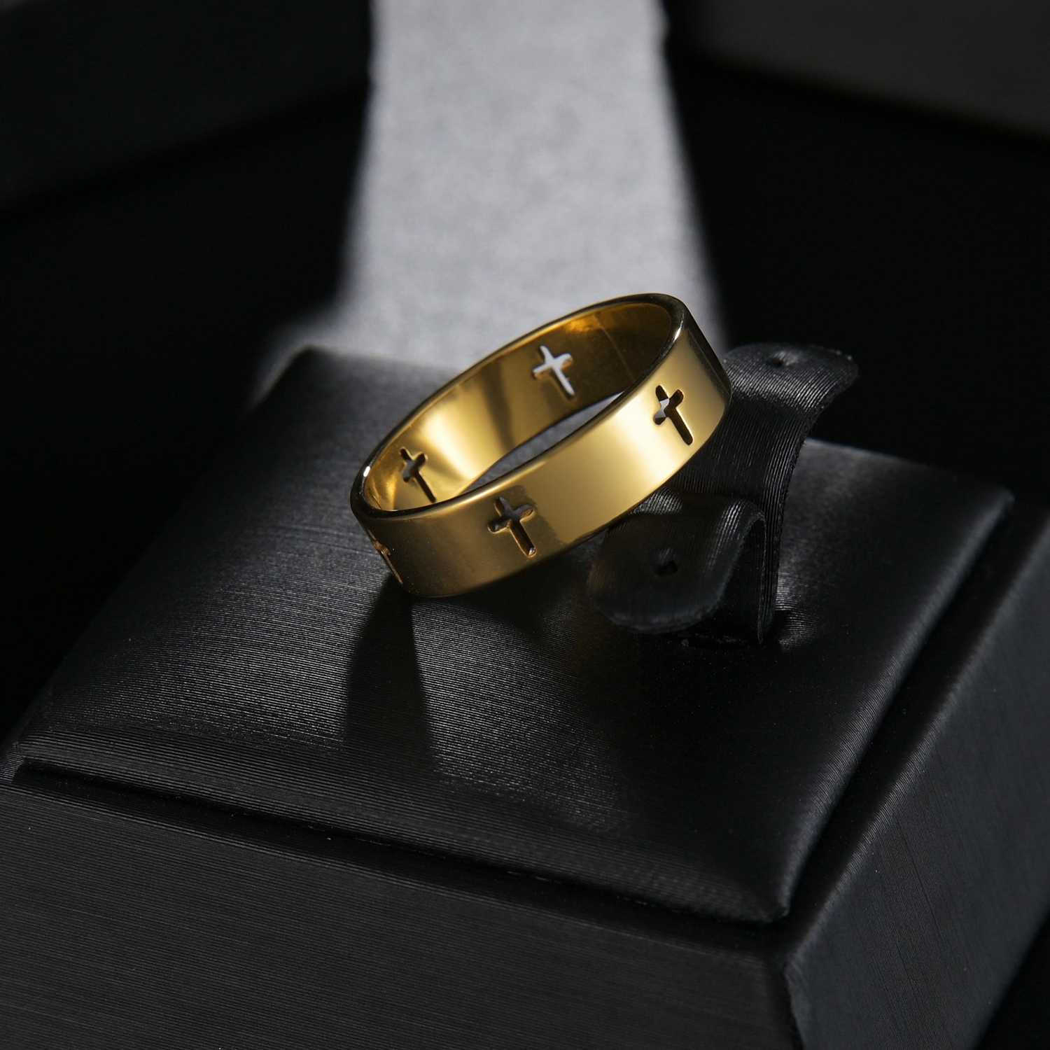 8MM Punk Titanium Steel Roman Numeral Twist Chain Rings For Men Polished Black Rock Biker Wedding Masonic Ring Jewelry Gift