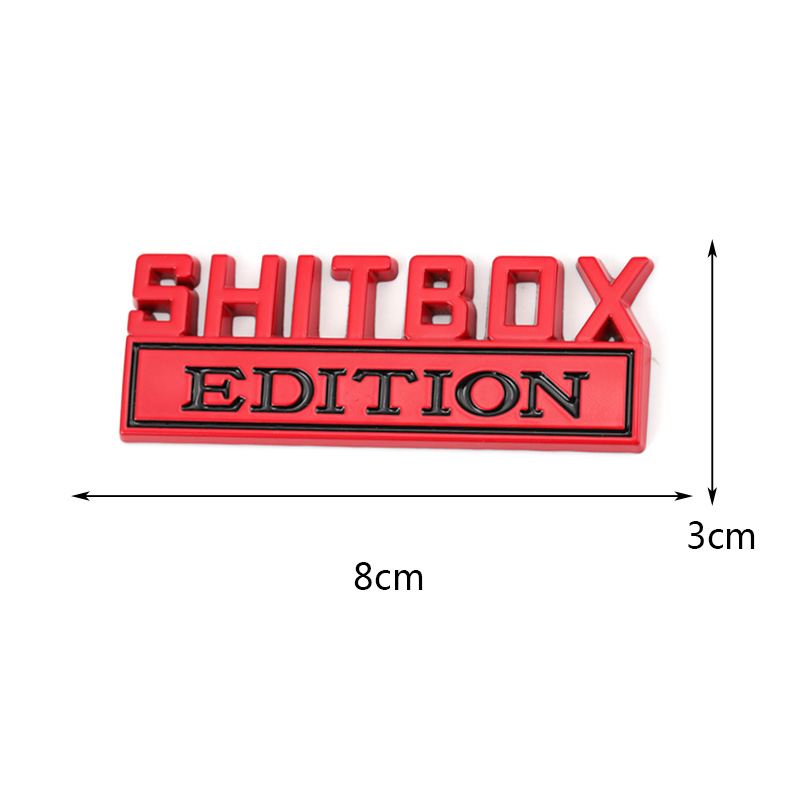 3D SHITBOX EDITION Badge Decals Car Tail Side Sticker Accessories Front Hood Grille for Grand Cherokee Liberty Patriot Renegade