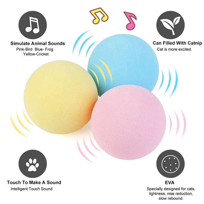 Smart Playing Plush Ball Pet Creak Supplies Products Cat Toy Interactive ball for pets
