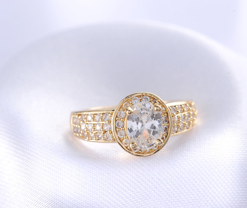 Lokaer Luxury AAA Cubic Zirconia Wedding Rings Jewelry Mosaic Rhinestone Crystal Engagement Ring For Women Girl Anneaux CRI0018