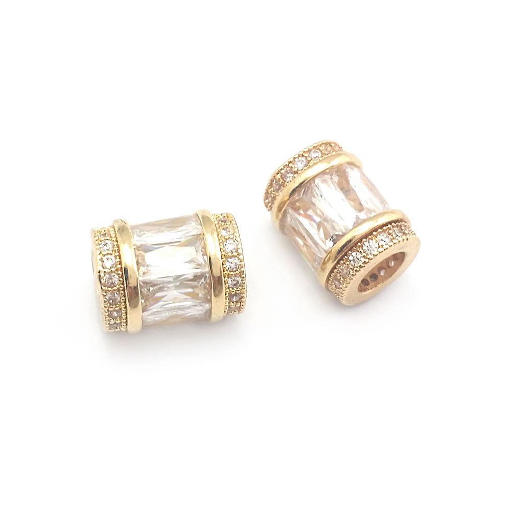 High Quality 18K Gold Color Brass Cylinder Barrel Oblate Wheel Spacer Beads Bracelets Beads Jewelry Making Diy Accessories
