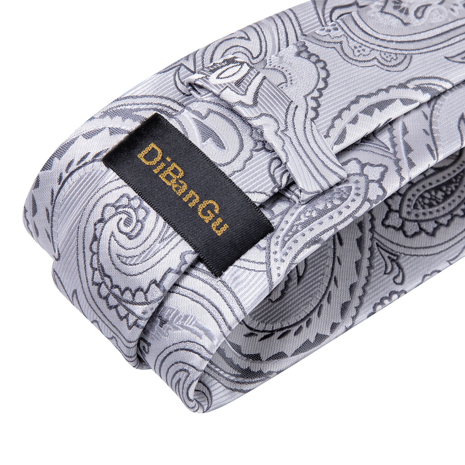Gray Paisley Ties For Men 8cm Width Men's Ties Handkerchief Cufflinks Brooch Pin Wedding Men Accessories Neck Tie Gravata Gift