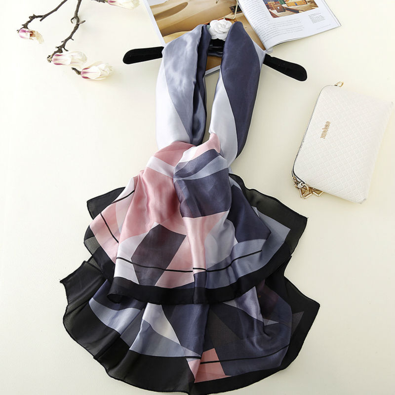 Plaid Scarf Luxury Brand Women Italy 100% Pure Silk Shawls and Scarves Soft Foulard Femme Hijab Long Bufanda Mujer