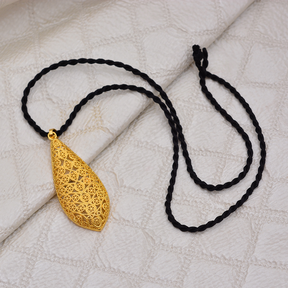 WANDO New Ethiopian Necklaces & Pendants Gold Color Jewelry For African/Ethiopian/Nigeria Women Gift WP10