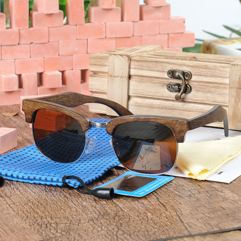 BOBO BIRD Brand Design Luxury Sunglasses Women Spectacles Original Ebony Wooden Handmade Sun Glasses Man Dropshipping