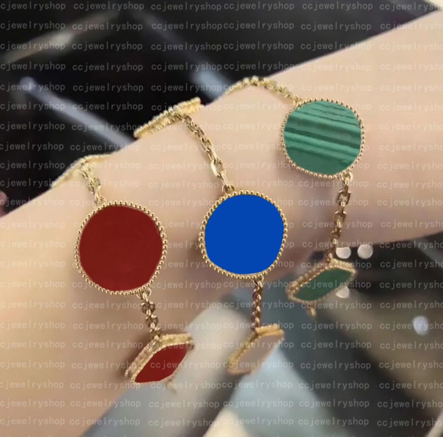 5A Top quality V Gold Classic Charm Bracelets Bangle Chain 18K Gold Agate Shell Mother-of-Pearl for Women&Girls Wedding Jewelry Women gift