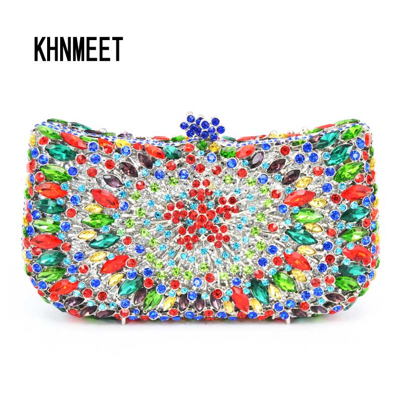 Factory Colorful Blutch Blutch Borse Luxury Bridal Diamante Clutch Clutch Borse Rhinestones Dink Borse Borse Borse SC218-image