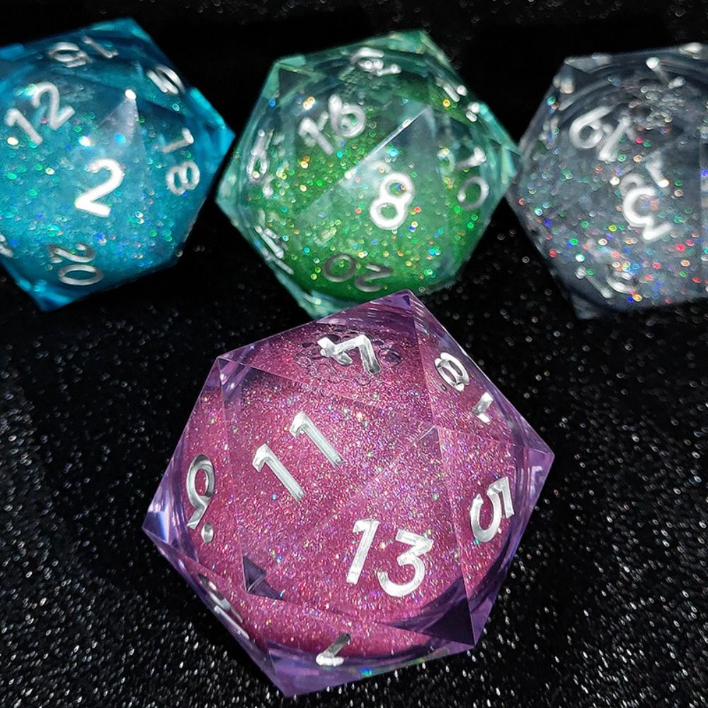 1PC Resin Fluid Dice DND D&D Flow Core Dice & Activity Eye & Ring Sharp Edge D and D Pathfinder Role Playing Games Dice