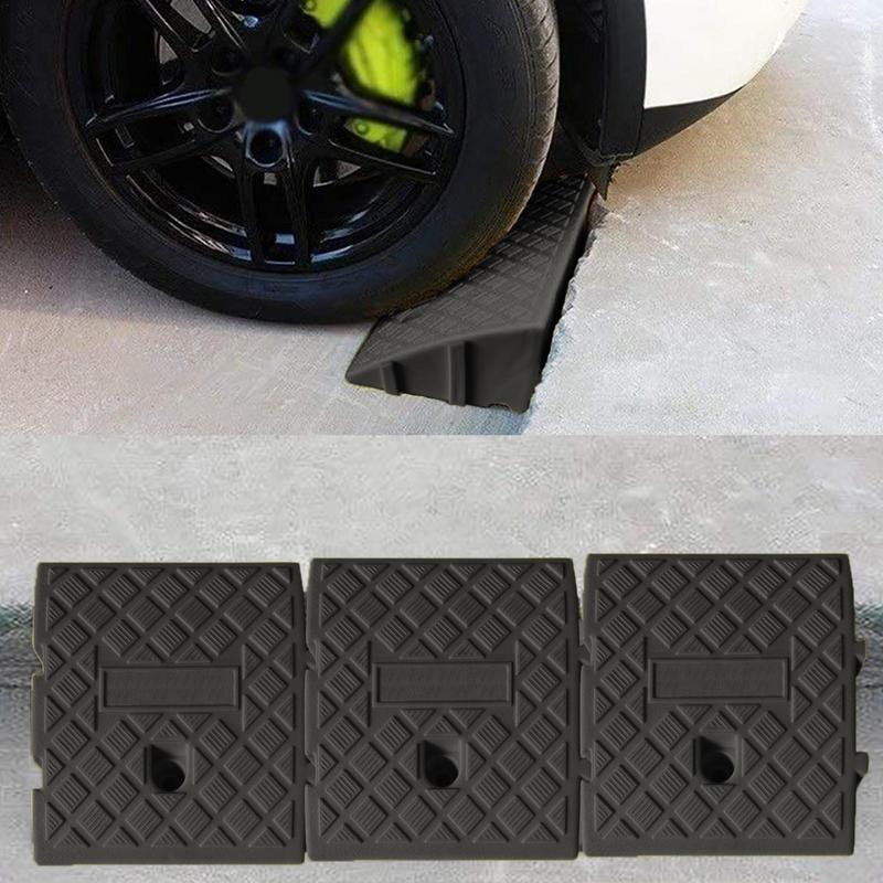 Car Curb Ramp Heavy Duty PVC Curb Ramp Portable Lightweight Threshold Ramp for Driveway Loading Dock Sidewalk Car Accessories