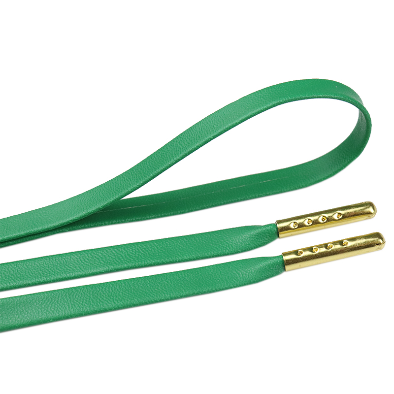 Coolstring Green/Blue/Purple Vigorous Youth Shoe Lace 7MM Student Leather Shoelace Premium Cord With Metal Alget For Adults&Kids