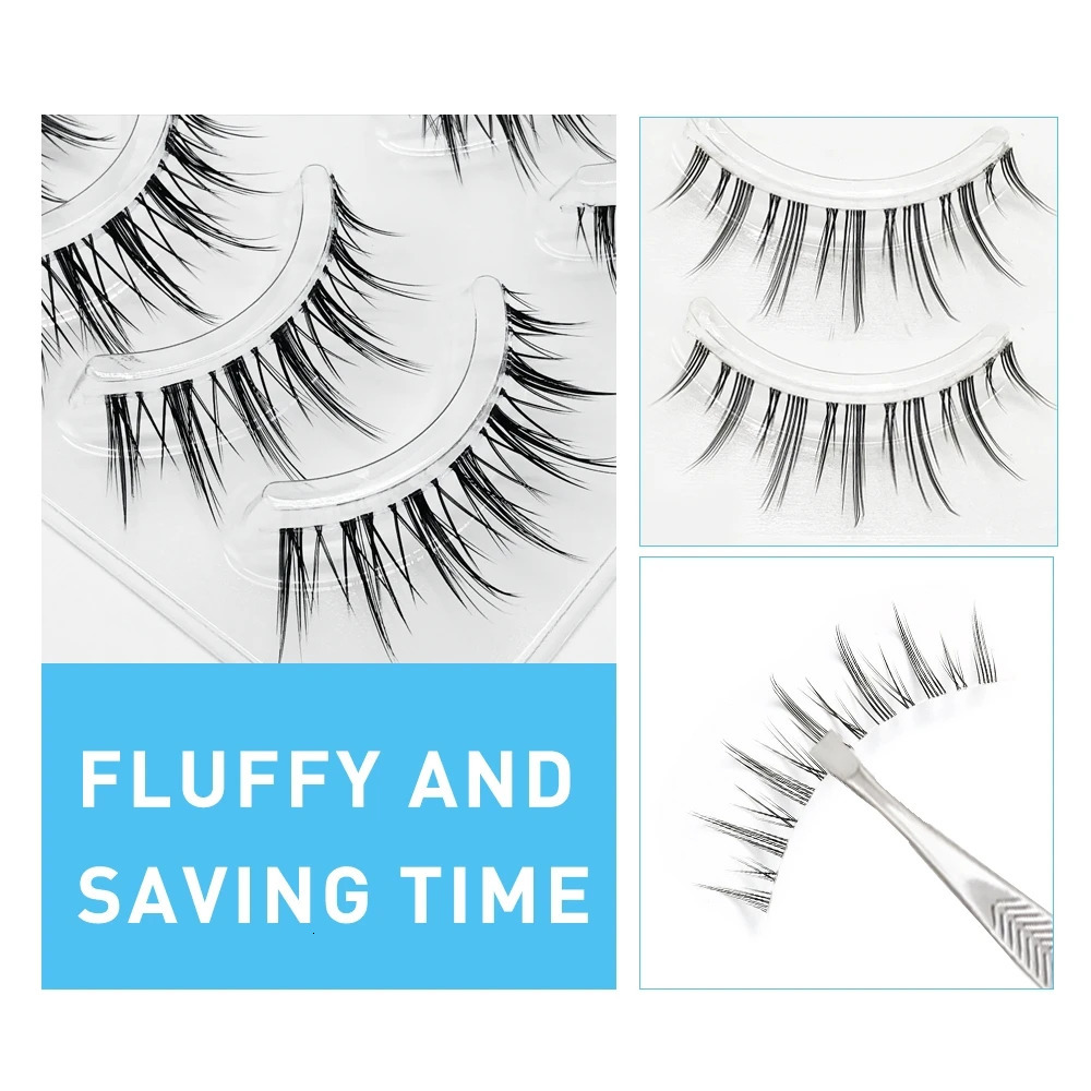 DIY Lashes Premade Fan A/M Shape Spikes Cluster Eyelash Mix Extension Individual Makeup Natural Wispy 3D Premade Peduncle Hyali 240624