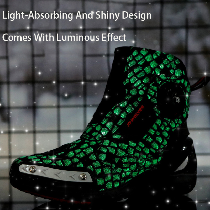 Motorcycle Shoes Luminous Riding Boots Men's Racing Track Special Shoes Breathable Waterproof Non-slip Wear-resistant and Anti
