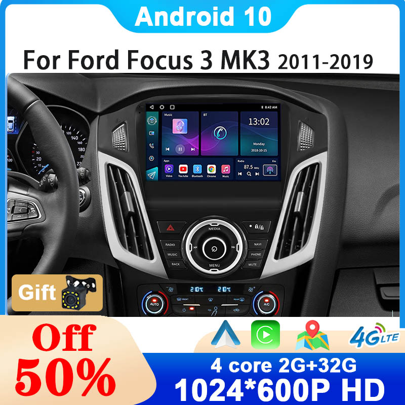2024 Update 2 Din Android 10 Car Radio for Ford Focus 3 Mk3 2004 - 2011 Autoradio Multimedia Player Head Unit Carplay GPS Navi