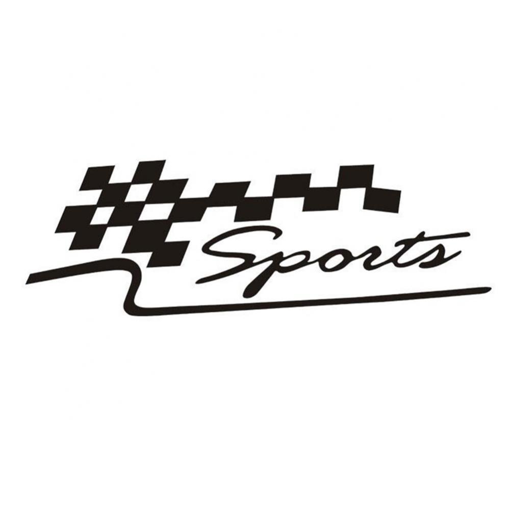 Funny Word Sticker SPORT Letter Checkered Racing Flag Removable Car Sticker Auto Reflective Decal