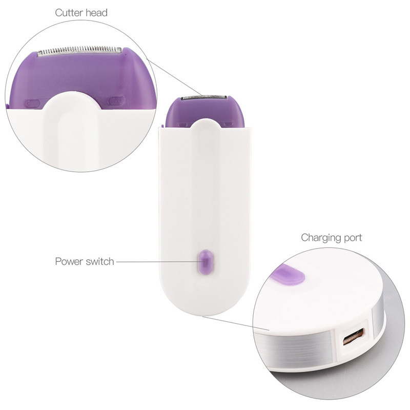 Painless Removal Kit Epilator USB Rechargeable Women Body Face Leg Bikini Hand Shaver Hair Remover F624-20