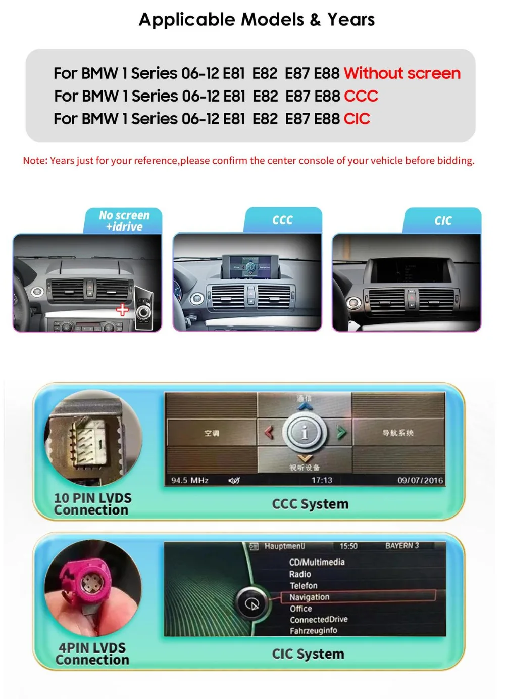 Android Car Radio Multimedia Video Player for BMW E81 E82 E87 E88 2006-2012 CCC CIC Idrive Autoradio Carplay Car GPS WIFI 7862