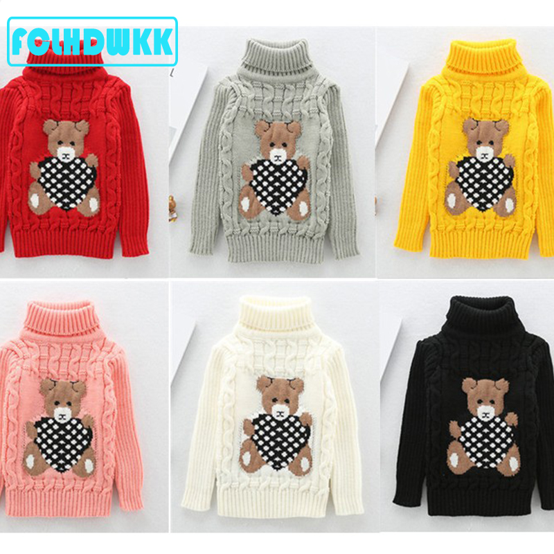 18M-8T Boys Girls Sweaters Turtleneck Solid Baby Kids Sweaters Soft Warm Long Sleeve Turtleneck Autumn Winter Sweaters For Girls