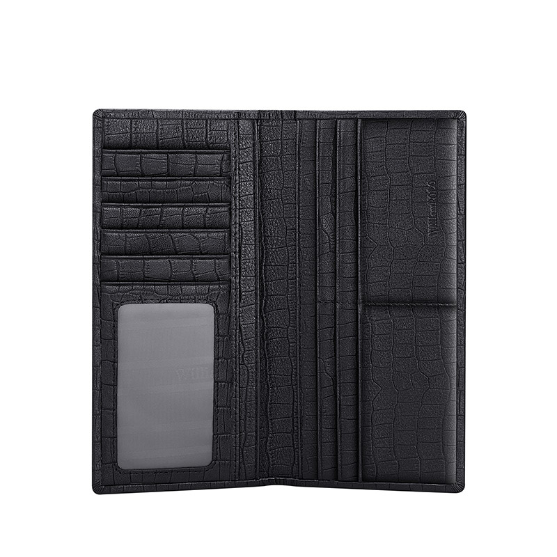 WILLIAMPOLO Men's Leather Wallet Long Card Holder Case Luxury Design Famous Brand Purse Gift For Men Purses