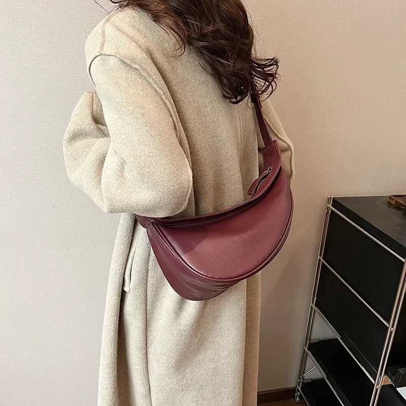 Hot Sale Zipper Shoulder Women's Bags 2024 Sewing Thread PU High Capacity Solid Saddle Free Shipping H6.24#37