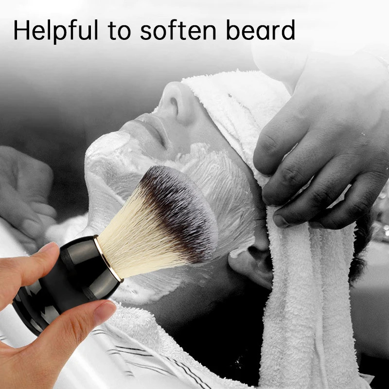 Beard Shaving Brush Makeup brushes 1pcs Wooden Handle Bristle Hair Salon Barber Soap Foam Shave Men Cleaning Tools 240624