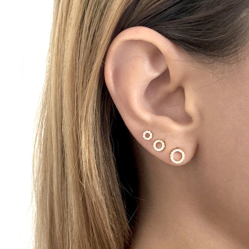 925 Sterling Silver Ear Needle Colorful Crystal Stud Earrings For Women Simple White Opal Piercing Earrings Jewelry Accessories