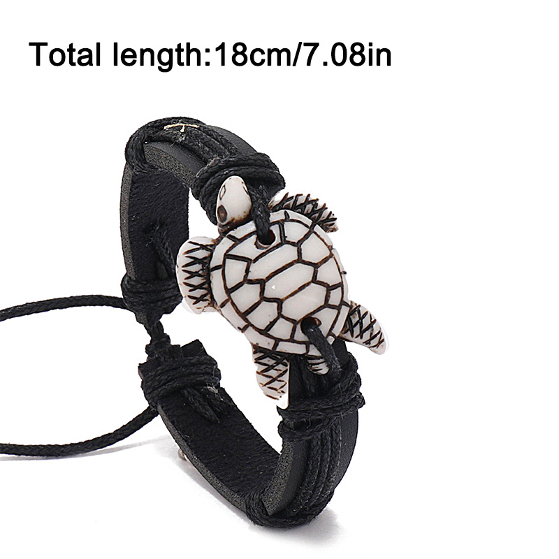 Handmade Sea Turtle Pendants Bracelet Adjustable Leather Rope Necklace Ethnic Charms Amulet Surfer Ocean Women Men Jewelry Gifts
