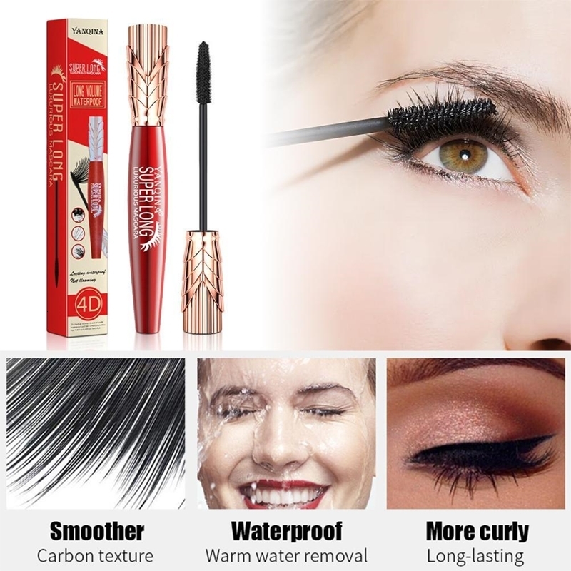 Yanquina 4D Crown Black Mascara Thick Curling Waterproof Mascara Eyelashes 4d Lengthening Curling Mascara Quick-Dry Eye Makeup 240621