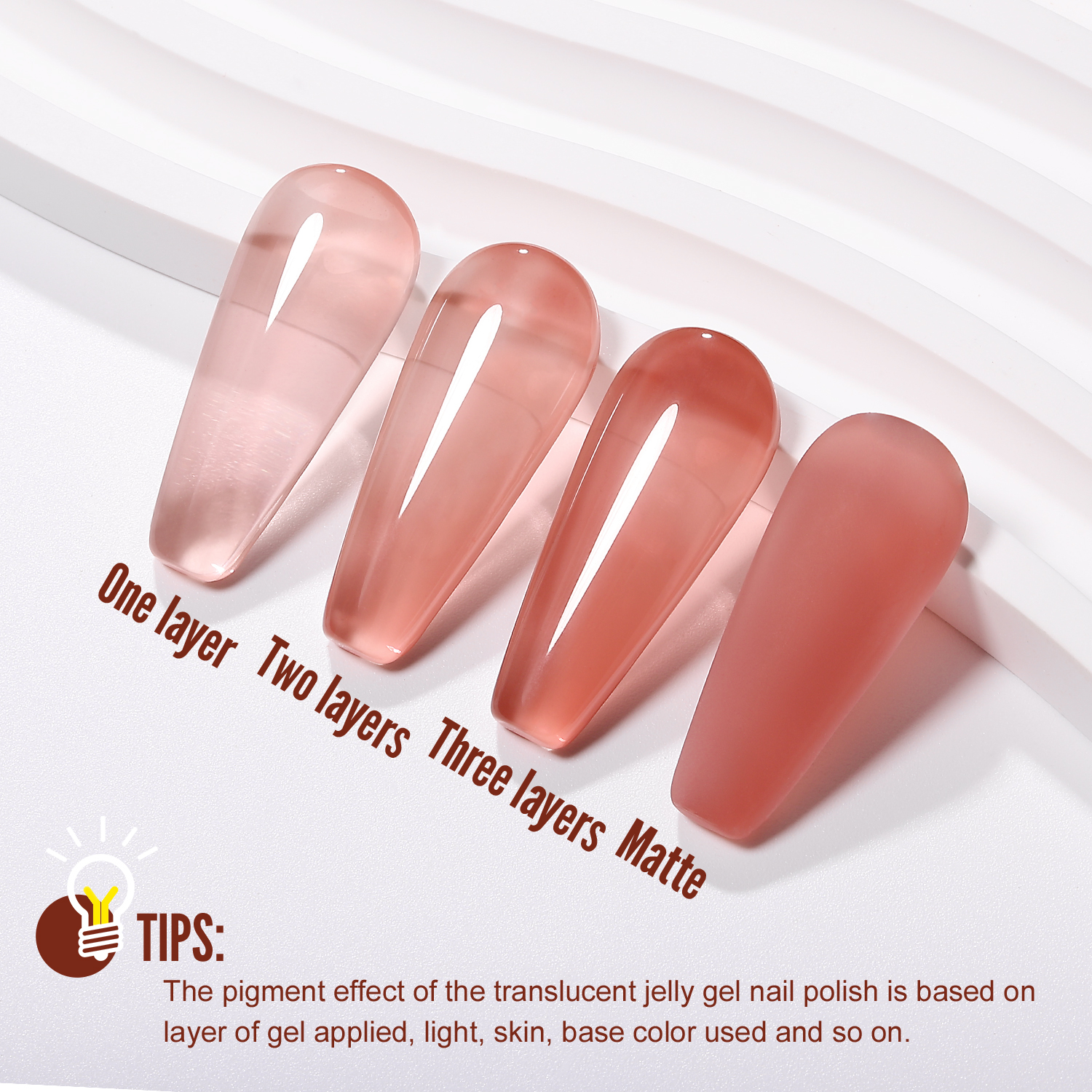 YOKEFELLOW Red Pink Gel Nails Polish 10ML YZ08 Jelly Natural Pink Translucent Color UV Light Cure Gel Polish for Nail Art DIY