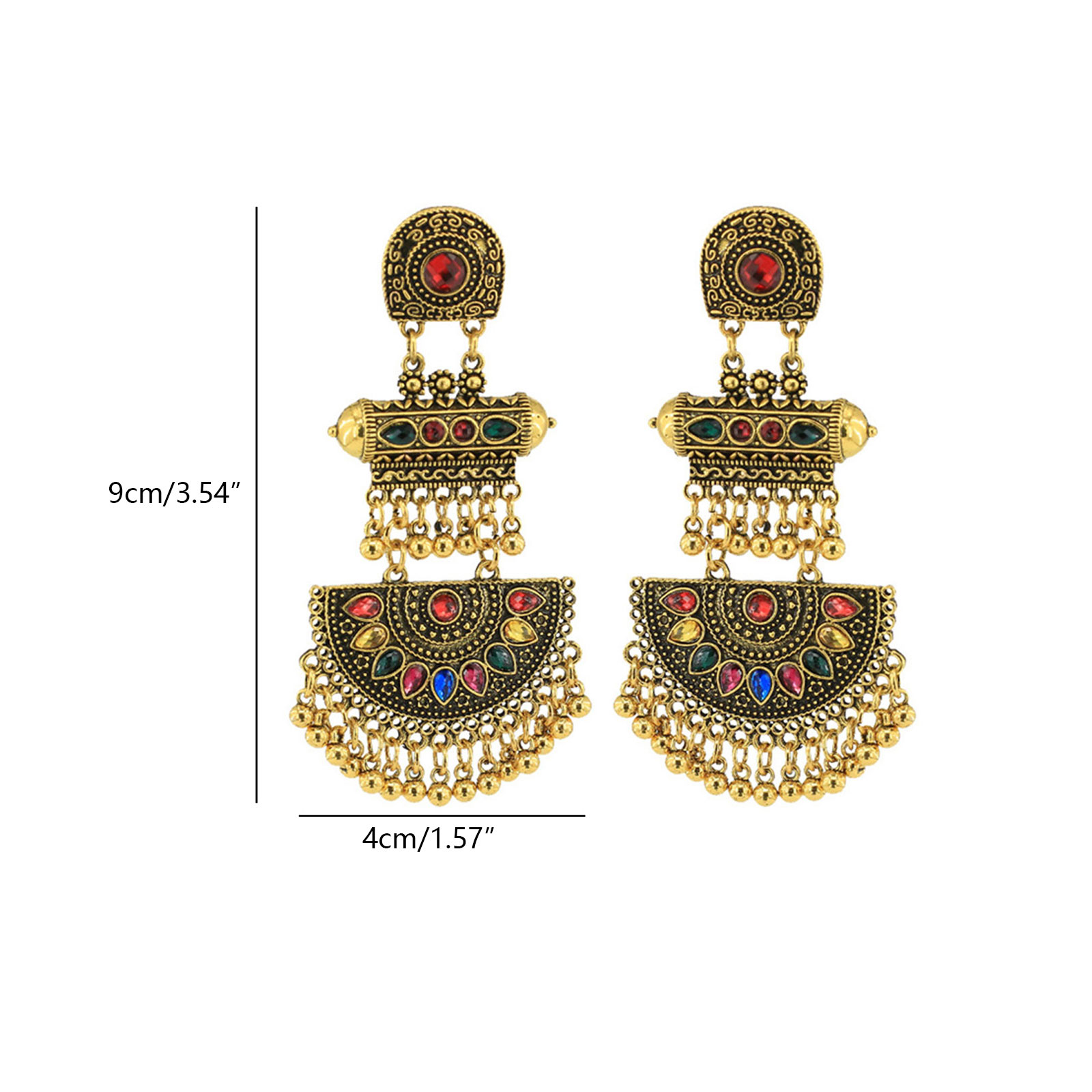 Indian Vintage Bollywood Mexico Gypsy Boho Bell Ear Rings Traditional Jhumka Jhumki Earrings for Women and Girls 2 Color