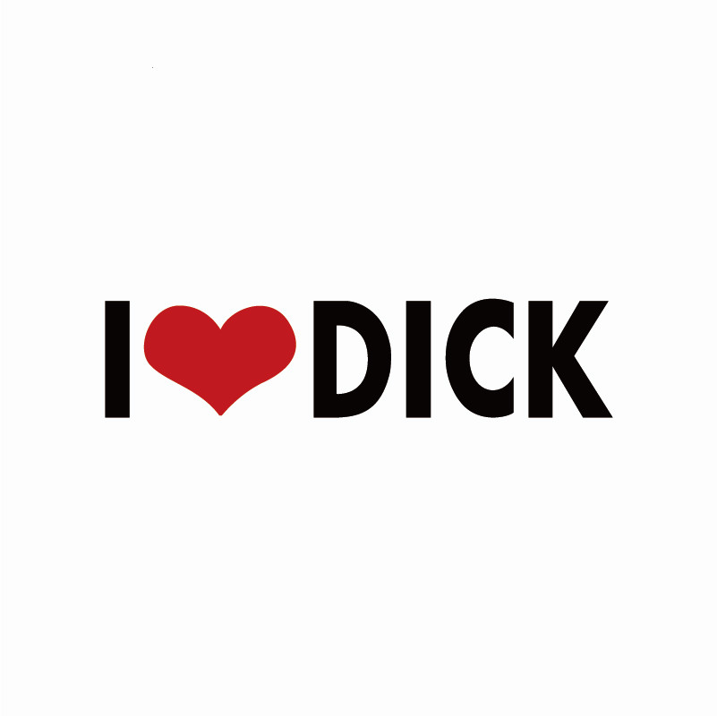 JuYouHui Exterior Accessories Decal Funny I Love Dick Car Sticker Beautiful Gay Gag Motorcycle Decals Car-Styling Vinyl PVC 14cm