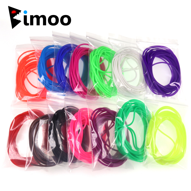 Bimoo 4m/pack 2mm Soft Elastic Thin Film Silicone Tube for Nymph Worm Skin Fishing Rig Sleeve Sabiki Making Fly Tying Material