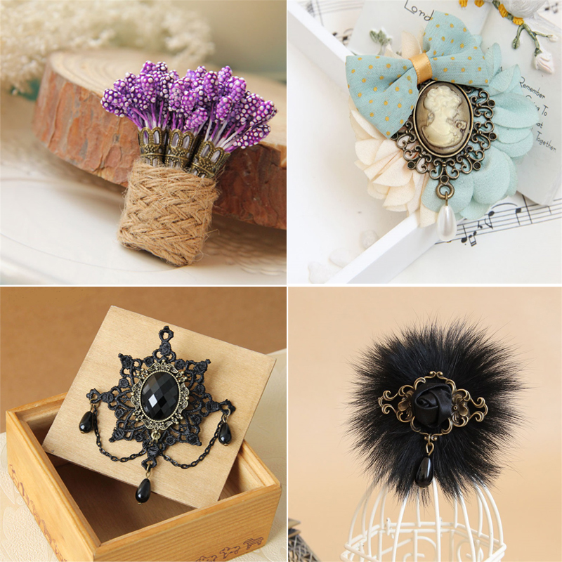 YiYaoFa Victorian Lavender Brooch Handmade Vintage Gothic Jewelry Women Accessories Gift Cute Corsage YBR-37